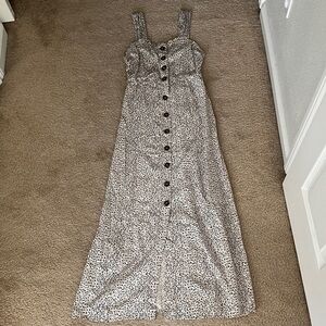 Japna leopard button down midi dress size XS